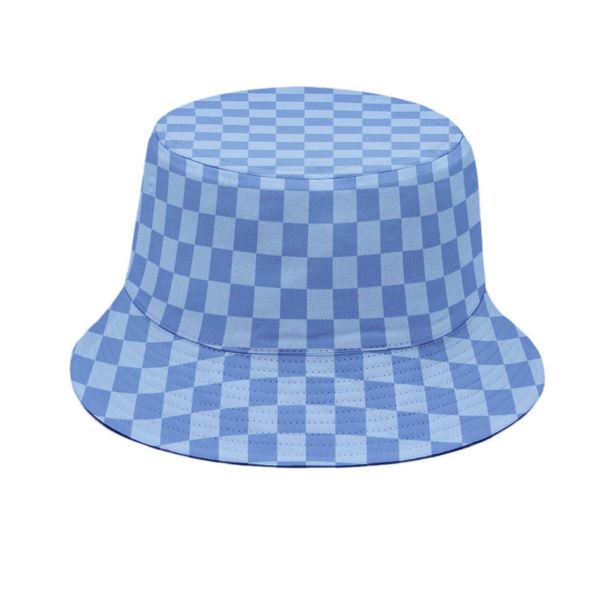Stylish Blue Checkered Bucket Hat Crochet Checkered Bucket Hat | Yarnalina main image 3